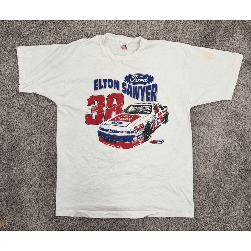 Ford Racing T-shirt Elton Sawyer #38 Made In USA Size XL